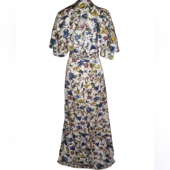 Misa Los Angeles Silky Floral True Wrap Maxi Dress with Braided Belt - Picture 4 of 5